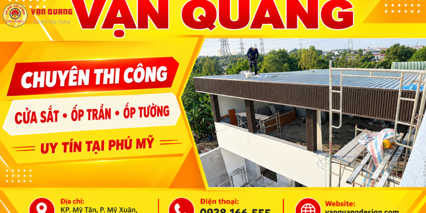 Vạn Quang chuyên thi công thi công cửa sắt, , ốp trần , ốp tường uy tín tại Phú Mỹ